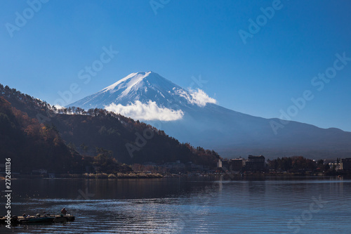 Mount Fuji view from Lake Kawaguchi, Yamanashi Prefecture, Japan