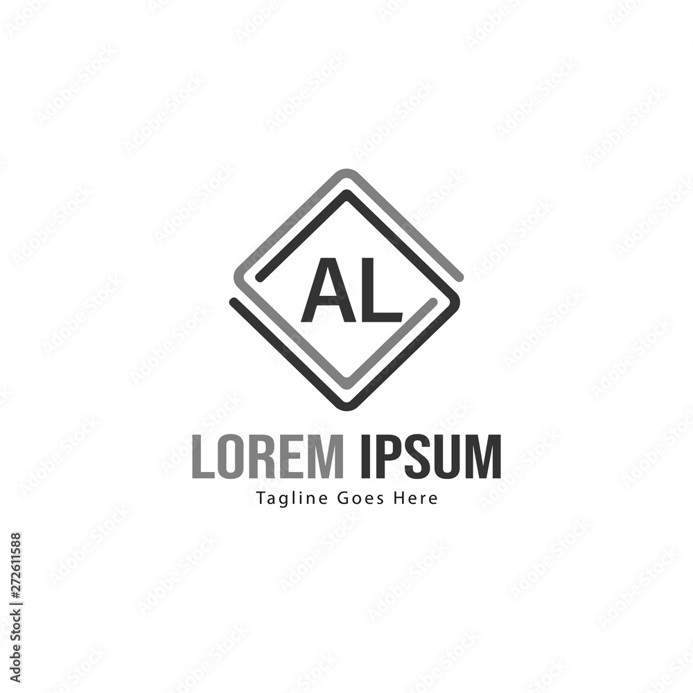 AL Letter Logo Design. Creative Modern AL Letters Icon Illustration