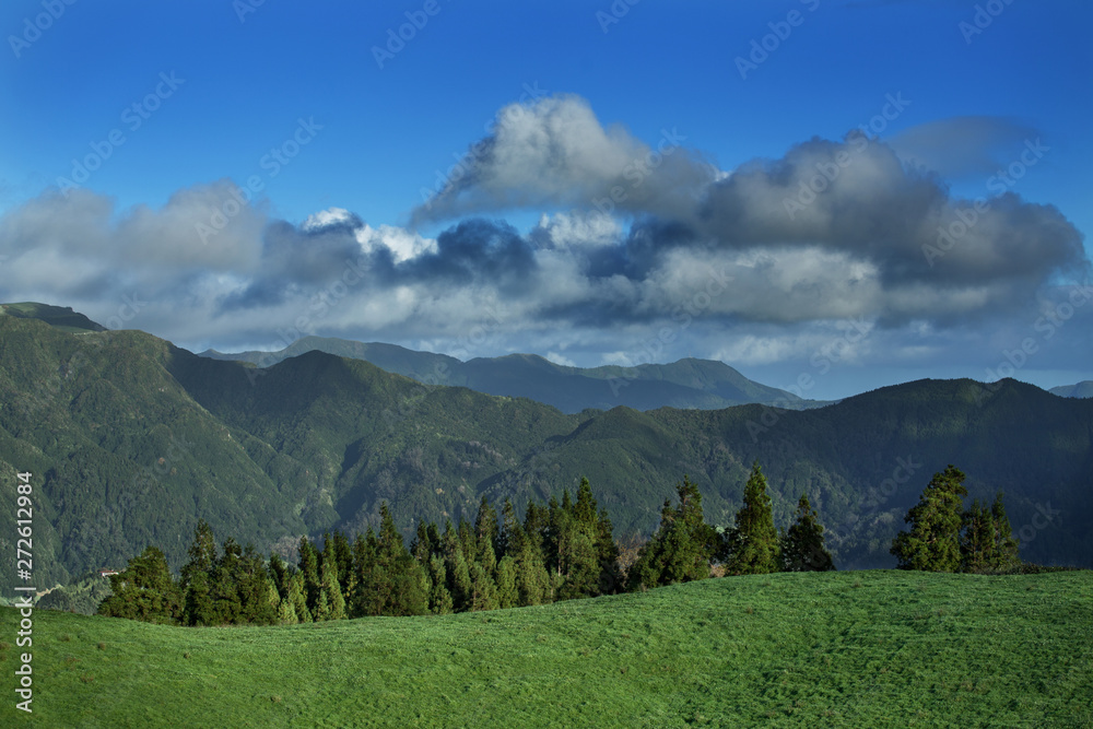 Beautiful colors of green and blue landscape of the Sao Miguel island, Azores Beautiful colors of green and blue landscape of the Sao Miguel island, Azores