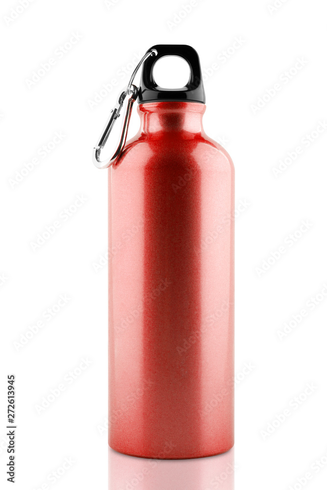 Aluminum bottle water isolated white with clipping path Aluminum bottle water isolated white with clipping path