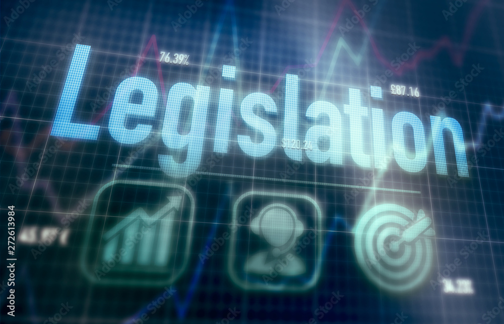 Legislation concept on a blue dot matrix computer display. Legislation concept on a blue dot matrix computer display.
