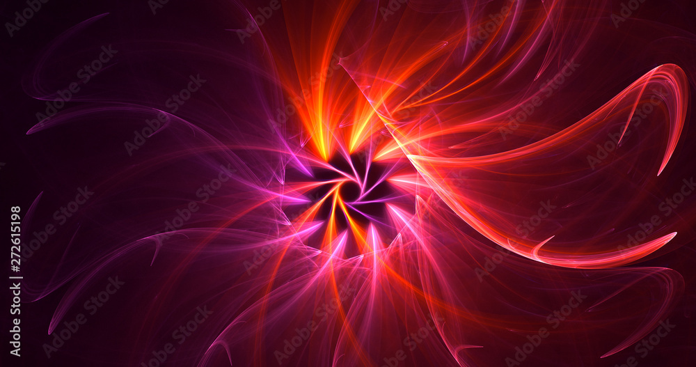 3D rendering abstract red fractal light background 3D rendering abstract red fractal light background