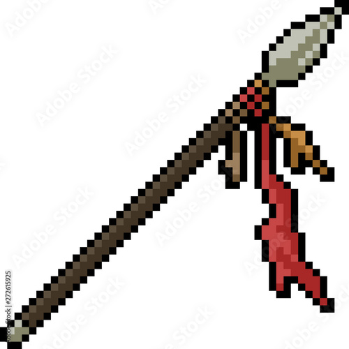 vector pixel art spear