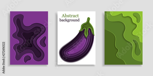  Abstract background. Colorful paper cut shapes. Set 3D vector illustration. Design for cards, prints, brochure cover, banners, booklets, business presentations etc.