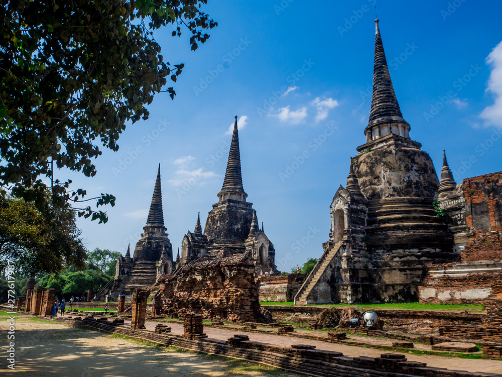 Pagoda at Wat Phra Si Sanphet temple in Ayutthaya Historical Park, Thailand.