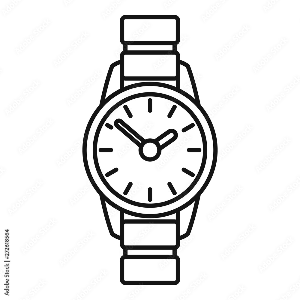 Hand watch icon. Outline hand watch vector icon for web design isolated on white background Hand watch icon. Outline hand watch vector icon for web design isolated on white background