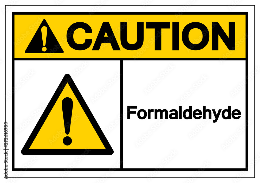 Caution Formaldehyde Symbol Sign, Vector Illustration, Isolate On White Background Label. EPS10 Caution Formaldehyde Symbol Sign, Vector Illustration, Isolate On White Background Label. EPS10