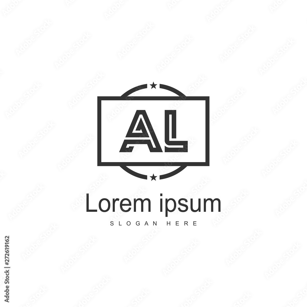 AL Letter Logo Design. Creative Modern AL Letters Icon Illustration