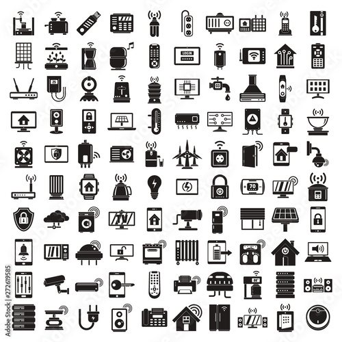 Smart home icons set. Simple set of smart home vector icons for web design on white background