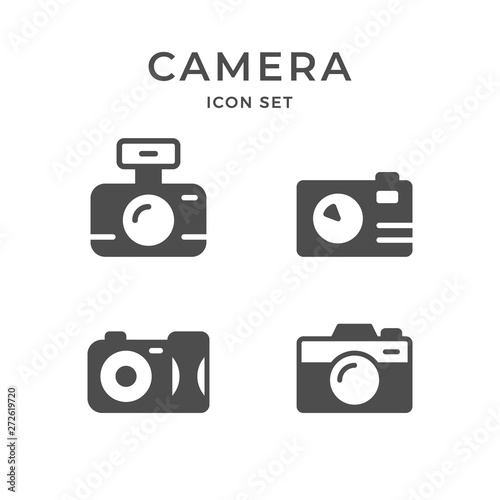 Set icons of camera and photography concept