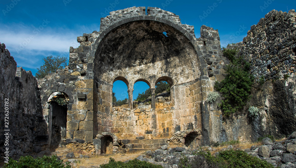 ruins of old church on St. Nicholas Island