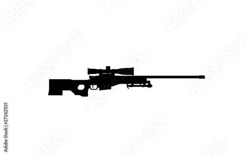 flat icon of a sniper rifle. vector illustration