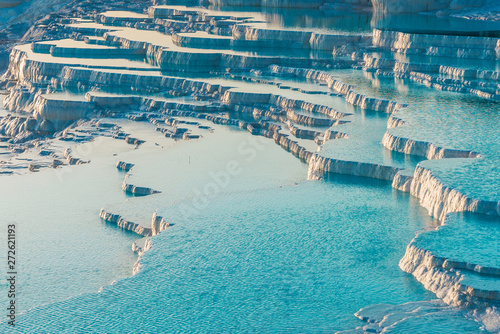Vászonkép Amazing landscape of Pamukkale terraces of carbonate minerals