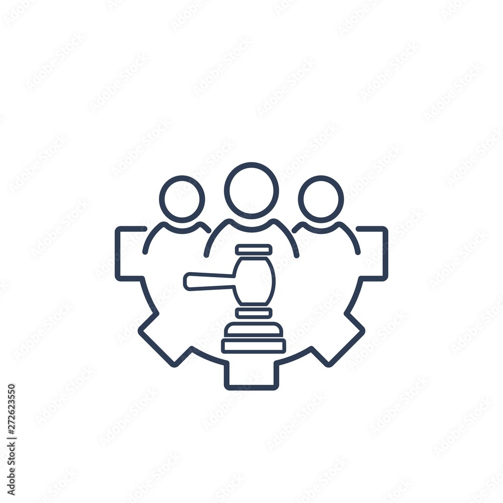 A group of lawyers professionals. Vector linear icon. A group of lawyers professionals. Vector linear icon.