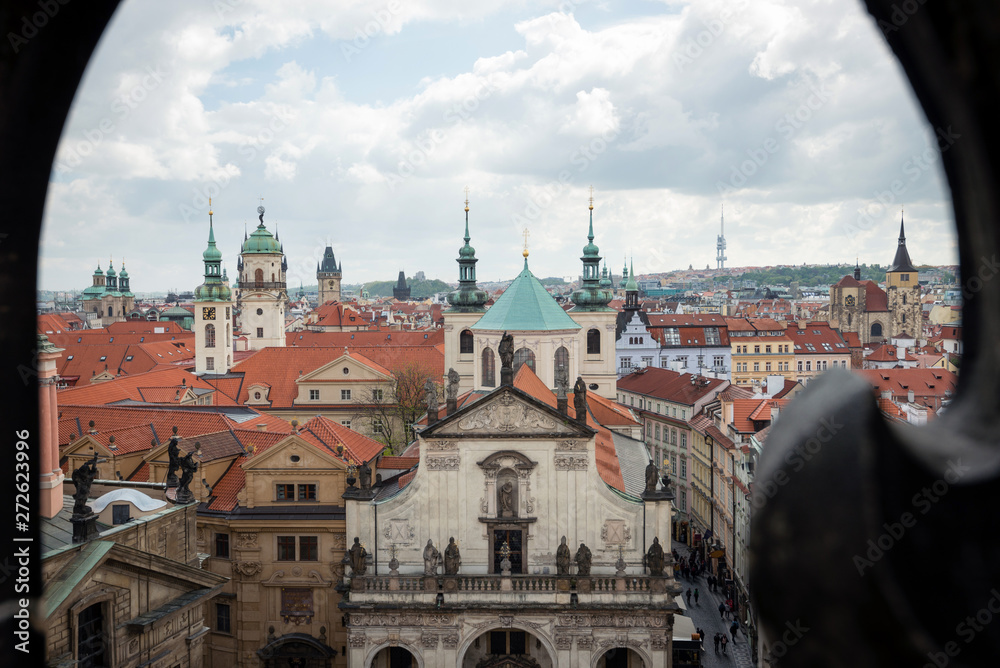 Obraz premium Old Prague, center of the city view from Powder tower in Prague, Czech republic