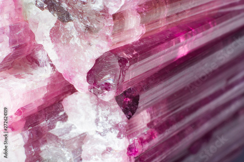 Macro texture of natural mineral pink elbaite
