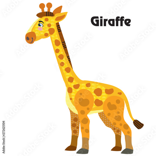Vector cartoon giraffe