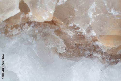 Vászonkép Texture of natural untreated white calcite macro