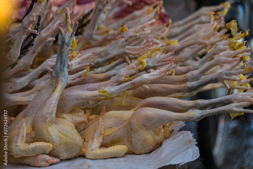 Raw Chicken at Market