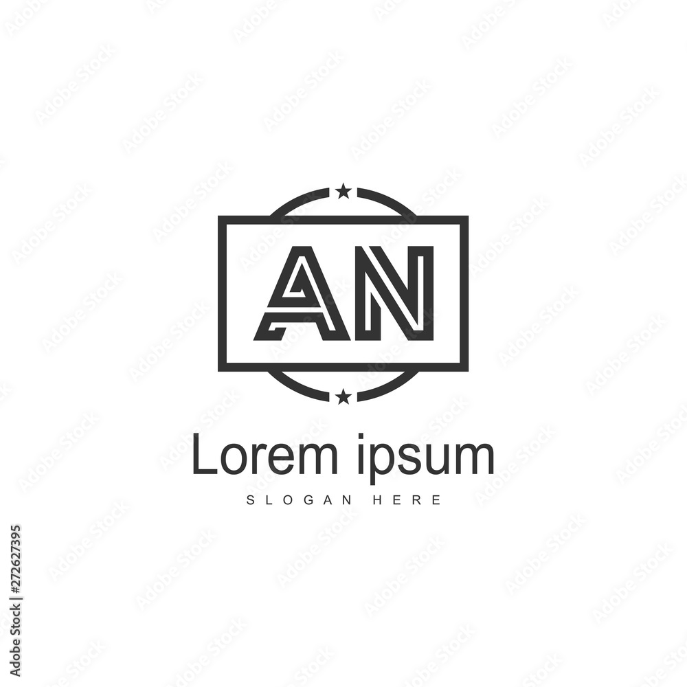 AN Letter Logo Design. Creative Modern AN Letters Icon Illustration