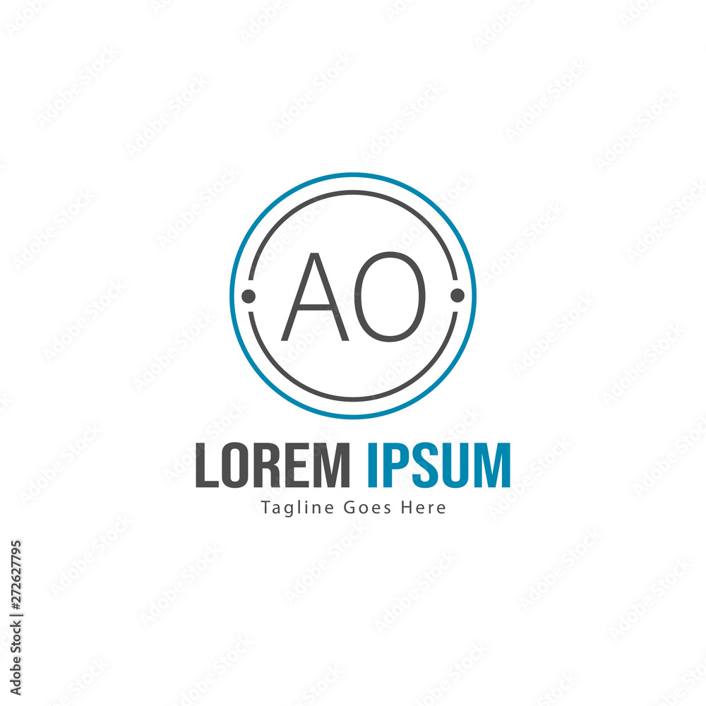 AO Letter Logo Design. Creative Modern AO Letters Icon Illustration AO Letter Logo Design. Creative Modern AO Letters Icon Illustration
