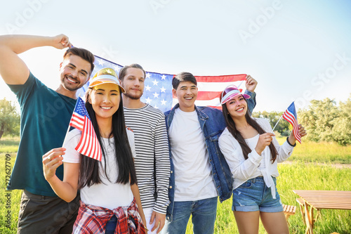 Young people with USA flags...