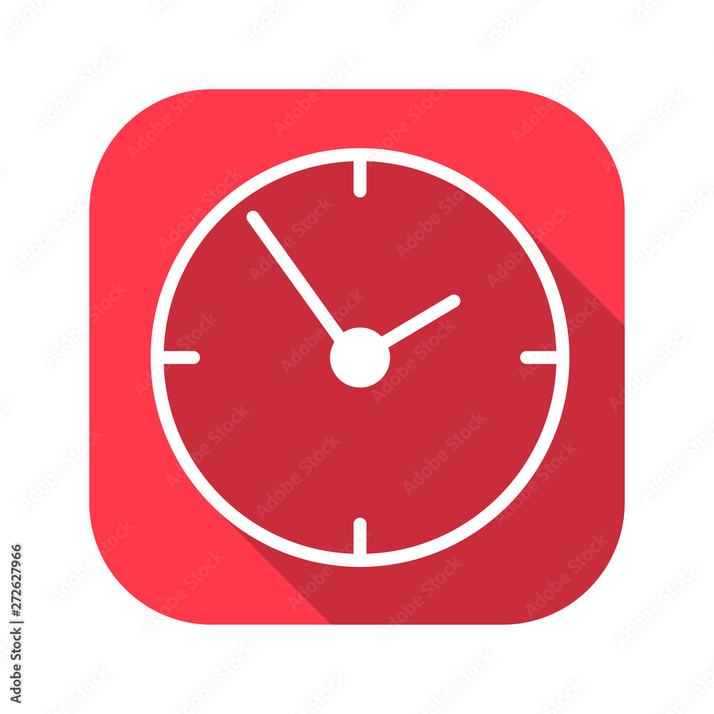 clock vector red icon in modern flat style isolated. clock support is good for your web design. clock vector red icon in modern flat style isolated. clock support is good for your web design.