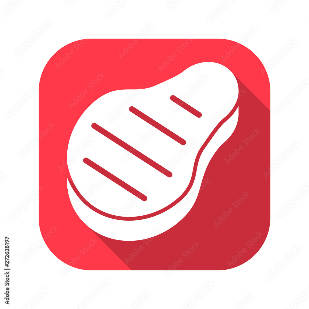 Meat vector red icon in modern flat style isolated. Meat can support is good for your web design. Meat vector red icon in modern flat style isolated. Meat can support is good for your web design.