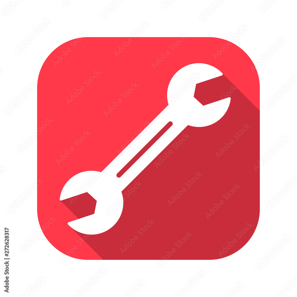 Spanner vector red icon in modern flat style isolated. Spanner can support is good for your web design. Spanner vector red icon in modern flat style isolated. Spanner can support is good for your web design.