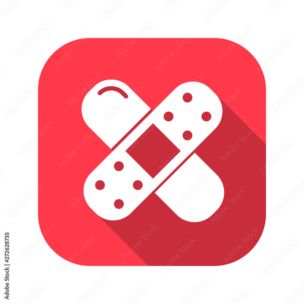 Plaster vector red icon in modern flat style isolated. Plaster can support is good for your web design. Plaster vector red icon in modern flat style isolated. Plaster can support is good for your web design.