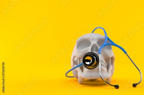 Skull with stethoscope