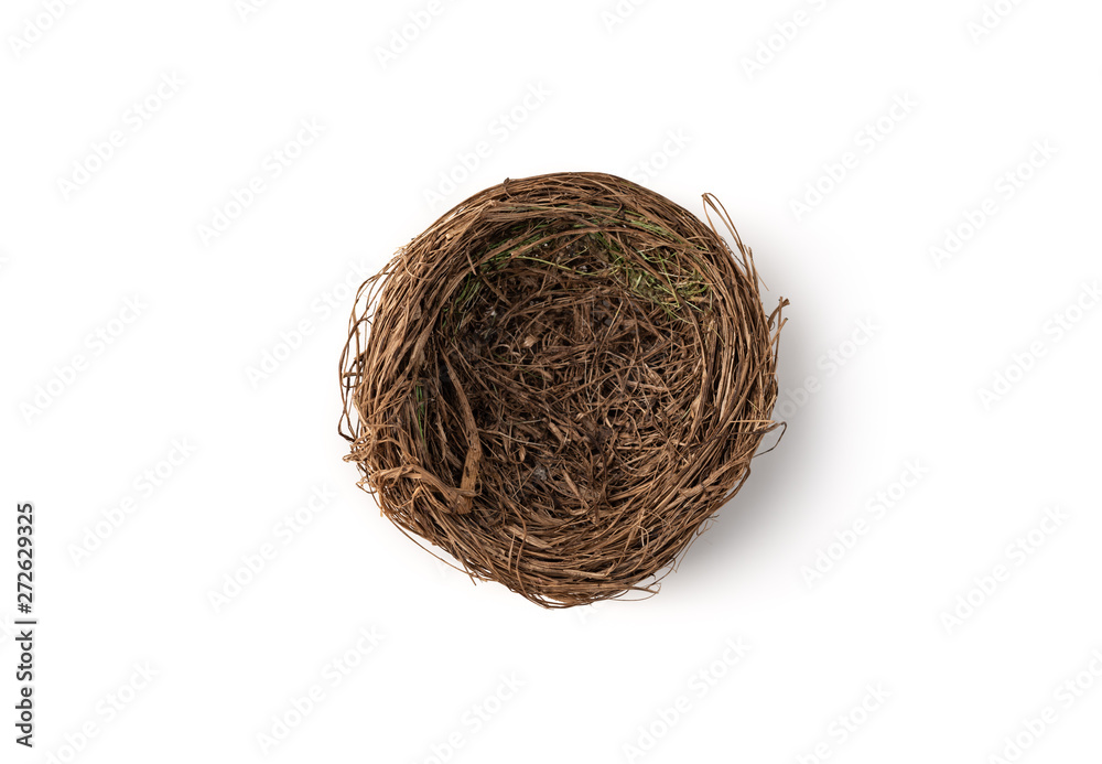 bird's nest on isolated white background bird's nest on isolated white background