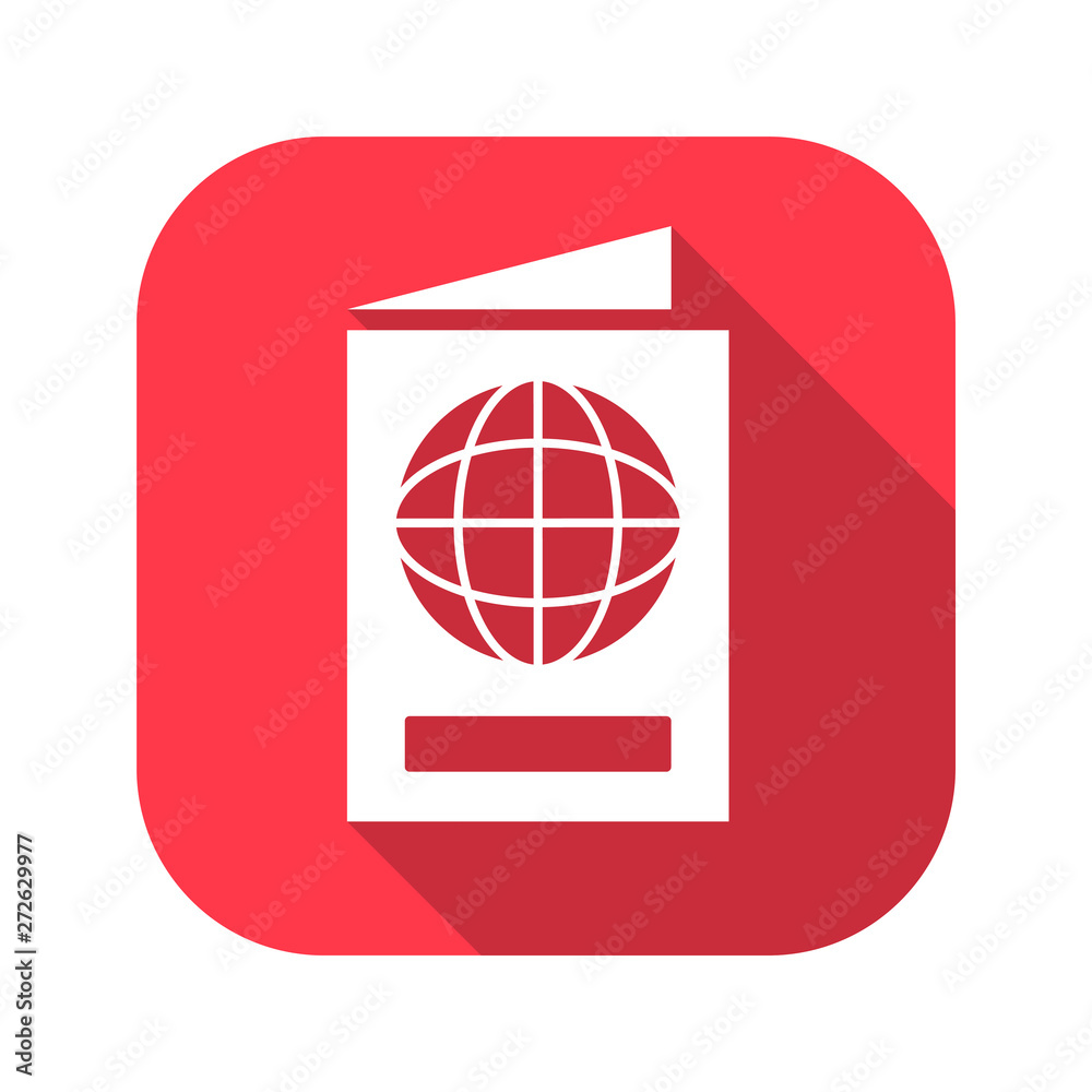 Passport vector red icon in modern flat style isolated. Passport can support is good for your web design. Passport vector red icon in modern flat style isolated. Passport can support is good for your web design.