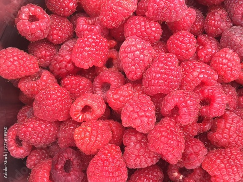 fresh raspberries background