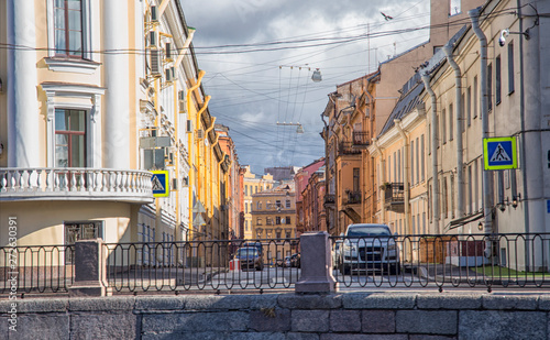 Streets, avenues and facades of historical buildings of St. Petersburg. Saint Petersburge, Russia - September 17, 2018.