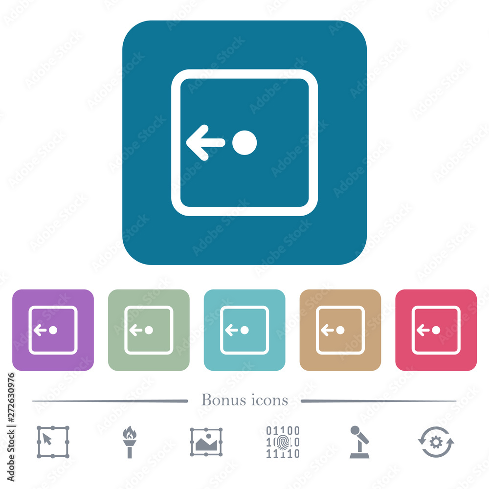 Move object left flat icons on color rounded square backgrounds Move object left flat icons on color rounded square backgrounds