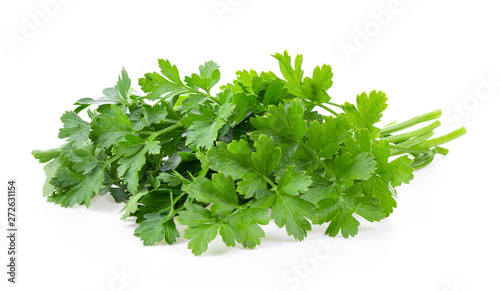 fresh parsley herb isolated on white background. full depth of field