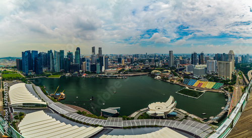 Singapore, 25 April 2019, Bbusiness district panorama over Marina Bay photo