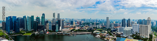 Singapore, 25 April 2019, Bbusiness district panorama over Marina Bay photo