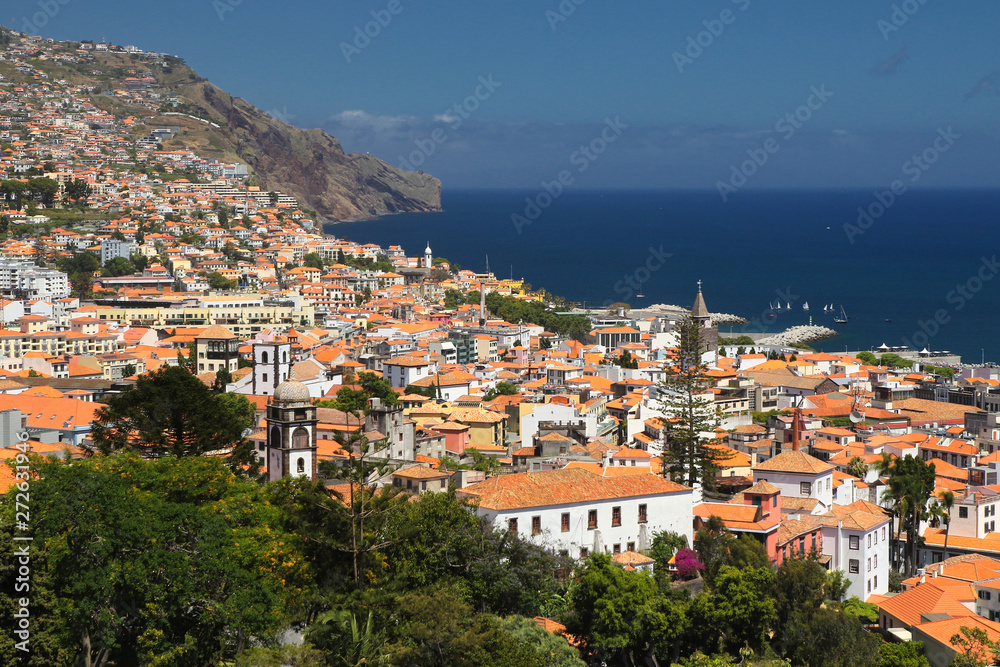 Cityscape of Funchal in  Madeira island