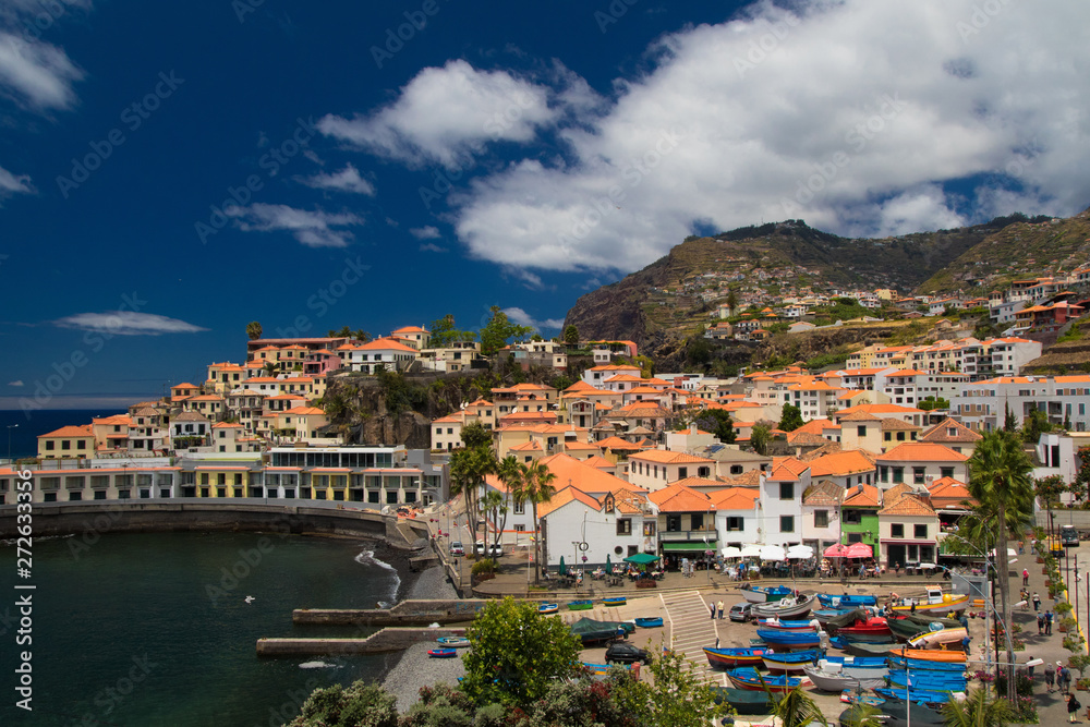 Cityscape of Camara de Lobos vilage in Madeira island Portugal