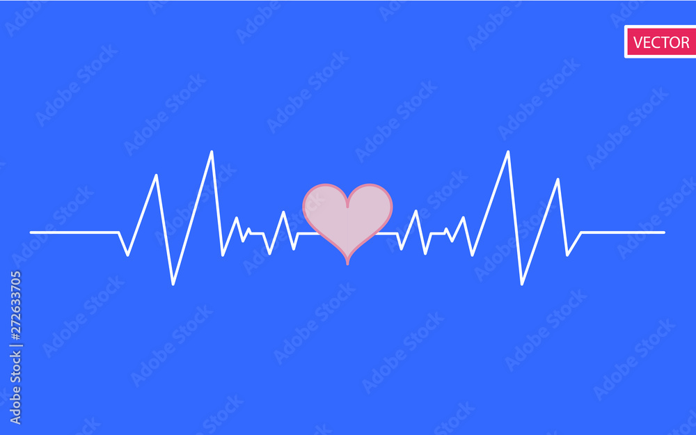 Heartbeat vector illustration, cardiogram for medicine and hospital