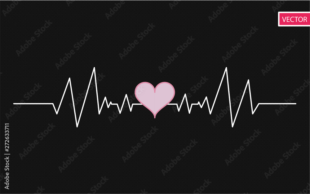 Heartbeat vector illustration, cardiogram for medicine and hospital