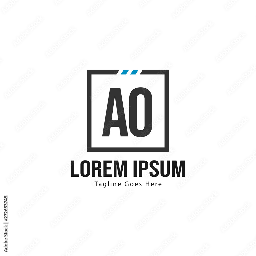 Obraz premium AO Letter Logo Design. Creative Modern AO Letters Icon Illustration
