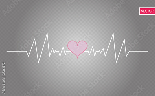 Heartbeat vector illustration, cardiogram for medicine and hospital