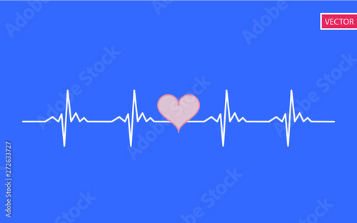 Heartbeat vector illustration, cardiogram for medicine and hospital