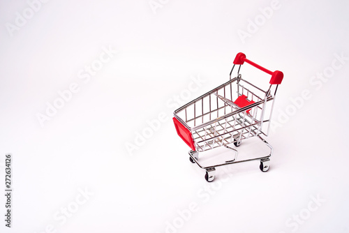 shopping cart isolated on white