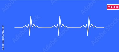 Heartbeat vector illustration, cardiogram for medicine and hospital