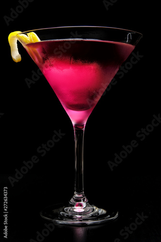 Wallpaper Mural Pink cosmopolitan cocktail isolated on black Torontodigital.ca