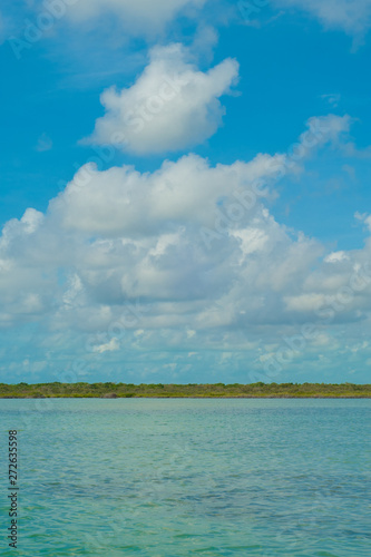Clouds and sea in the biosphere of Sian Ka'an nature reserve